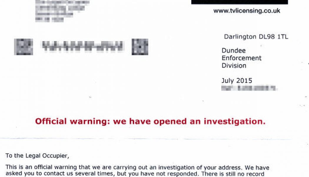 Harassed by TV Licensing
