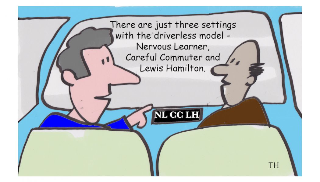 driverless cars cartoon