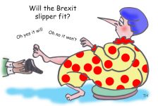 Brexit slipper cartoon