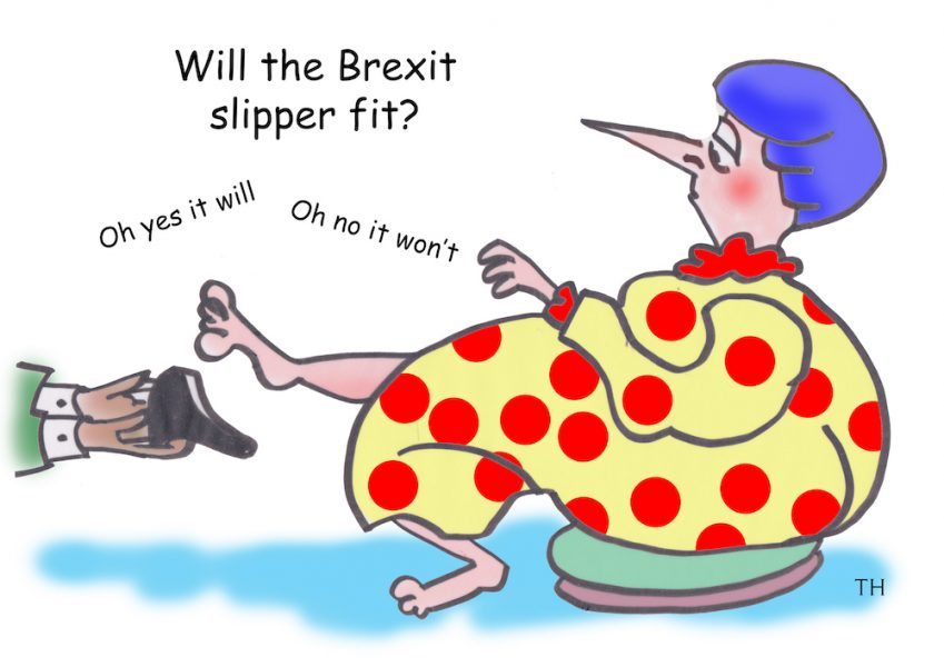 Brexit slipper cartoon