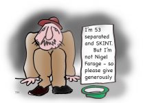 Nigel Farage skint cartoon