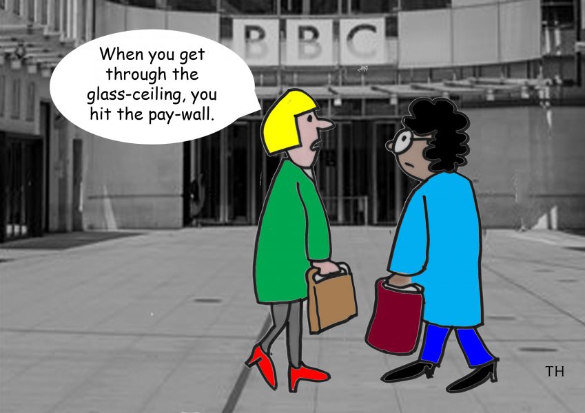 cartoon - glass ceiling gender pay gap