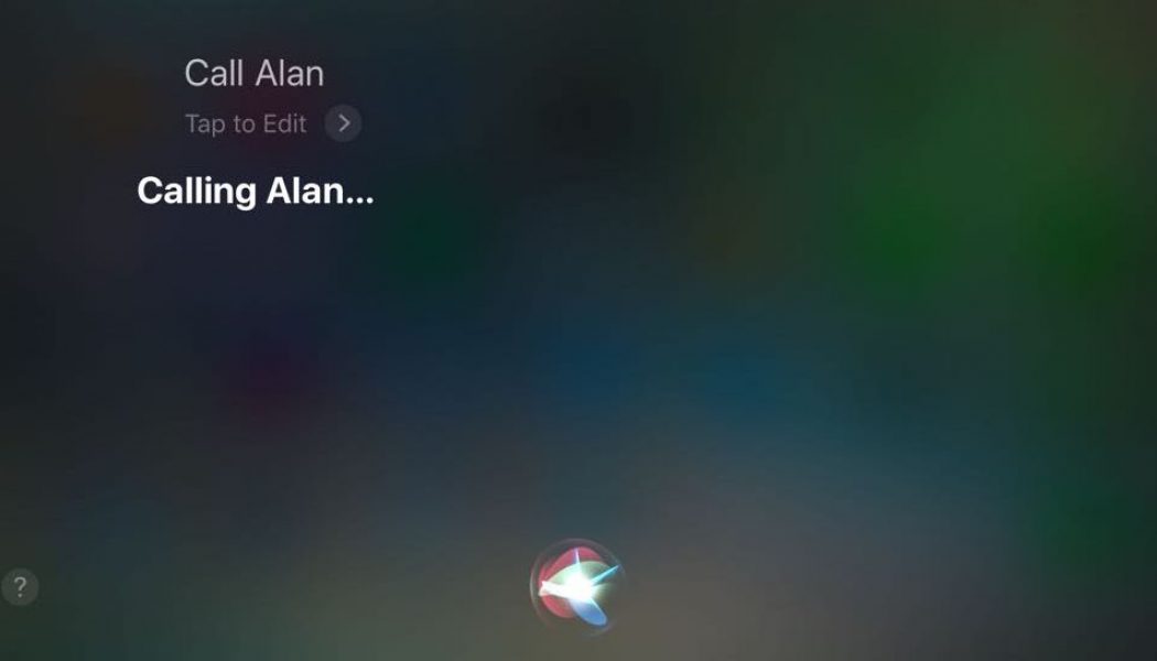 Siri making a phone call on iPhone