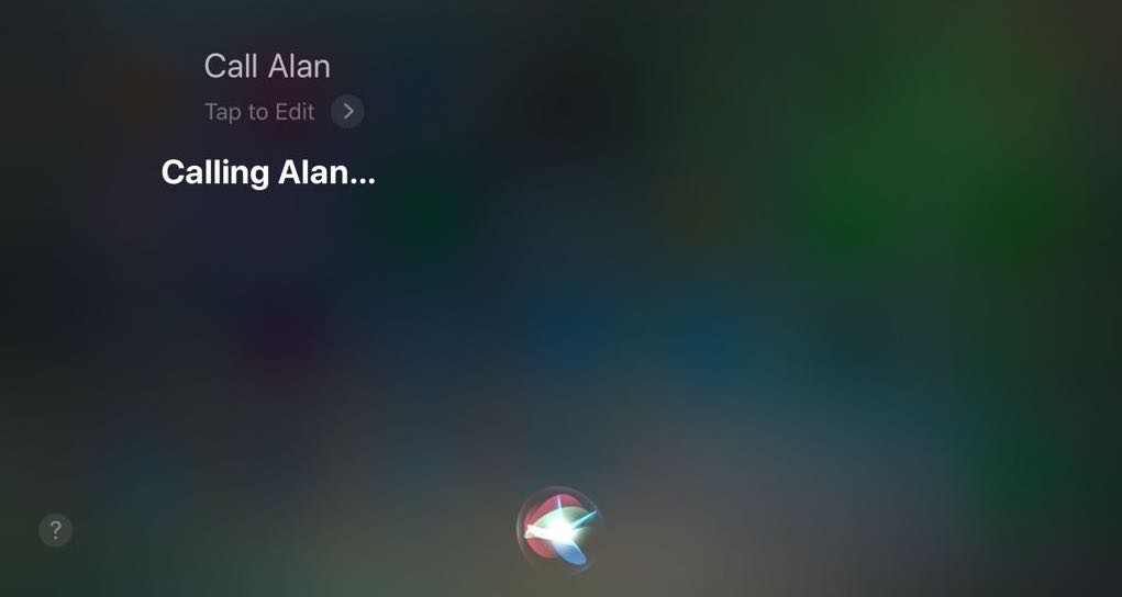 Siri making a phone call on iPhone