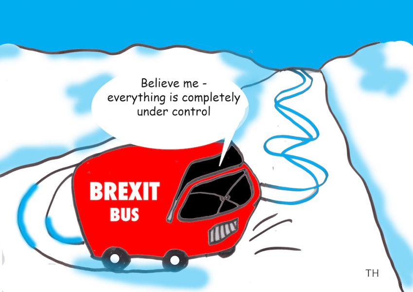 Brexit bus cartoon