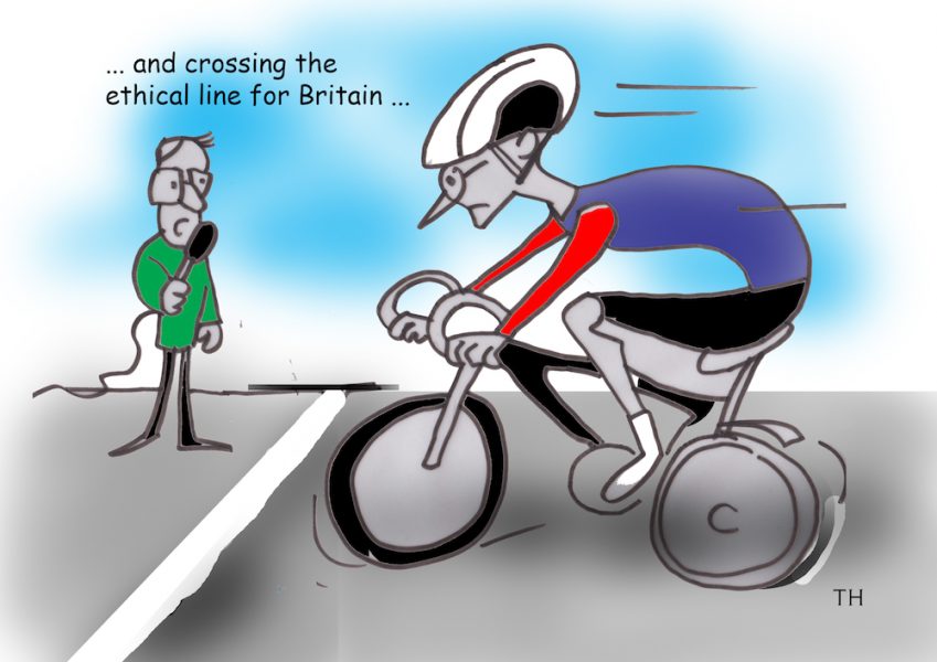 ethical line Bradley Wiggins cartoon