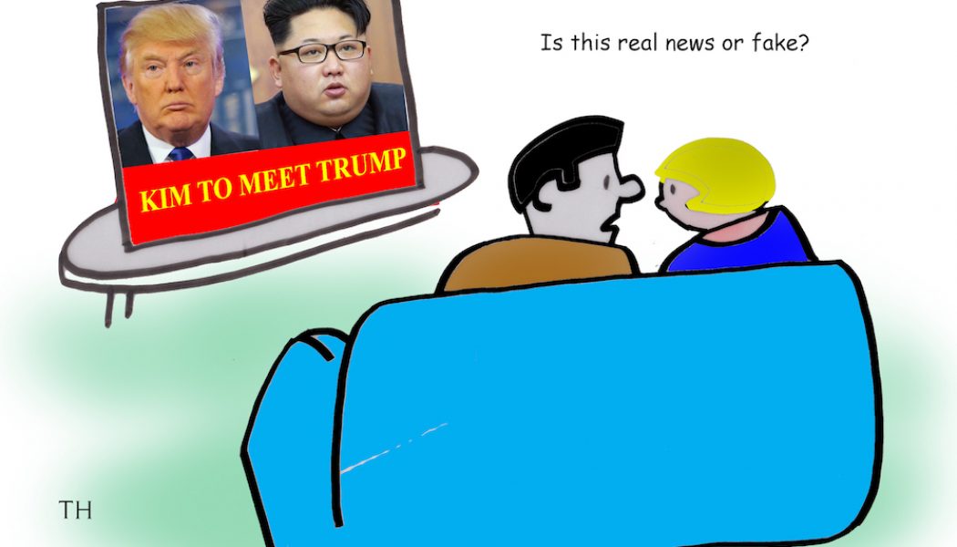 Trump Kim talks cartoon