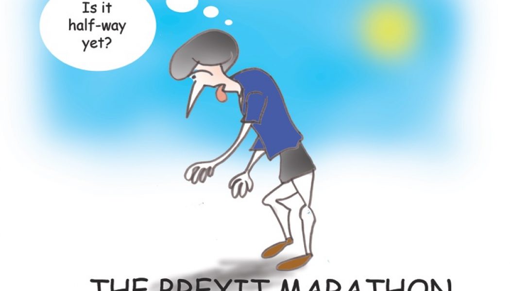 Brexit marathon cartoon