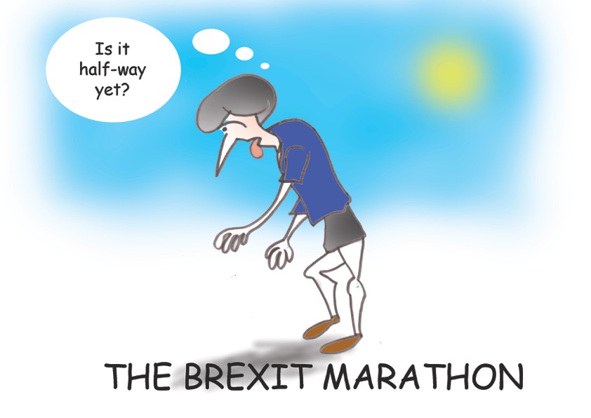 Brexit marathon cartoon