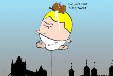 Trump balloon cartoon