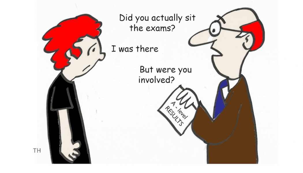 A-level results cartoon