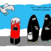 burkha Boris Johnson cartoon