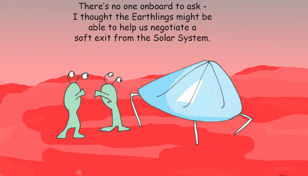 mars InSight probe cartoon