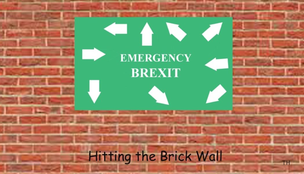 brick wall Brexit cartoon