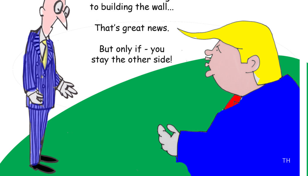 Trump wall cartoon