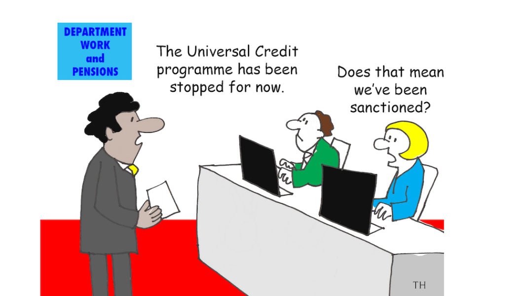 sanction Universal credit cartoon