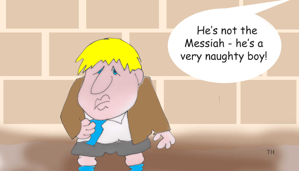 Messiah Boris Johnson cartoon