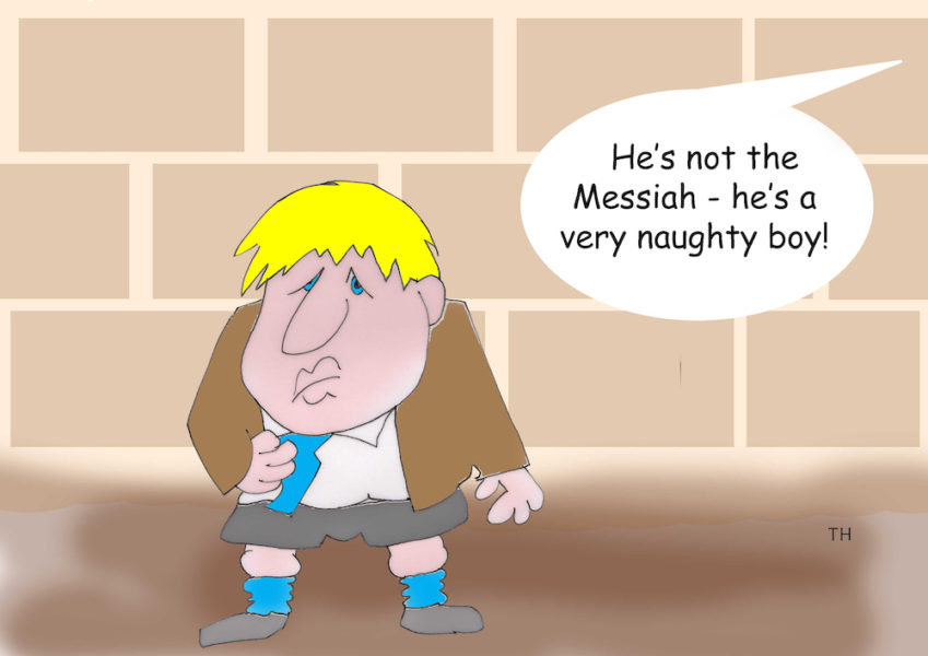 Messiah Boris Johnson cartoon