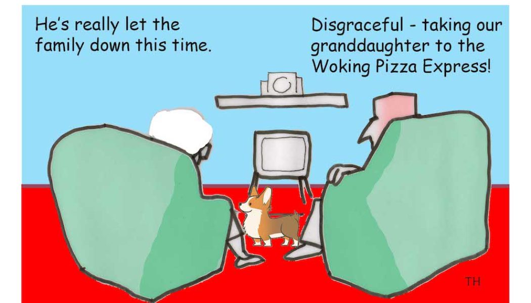 Prince Andrew Woking pizza cartoon