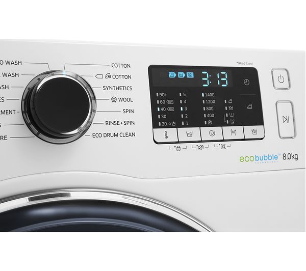 Samsung WW5000 Washing Machine with ecobubble™, 8kg WW80J5555FW/EU