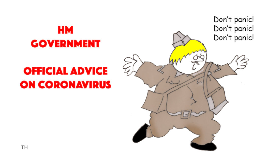 Ted Harrison cartoon on the UK government coronavirus action plan