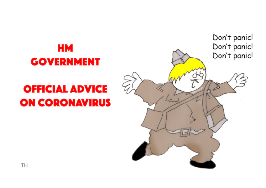Ted Harrison cartoon on the UK government coronavirus action plan