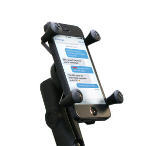 Electric powered wheelchair phone mount