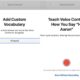 Side-by-side screenshots showing Apple Voice Control in macOS Sequoia adding and recording custom vocabulary, including phrase input and pronunciation recording interface.