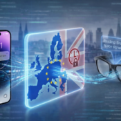 iOS 26.3 Notification Forwarding illustrated with an iPhone sending notifications to smart glasses for accessibility