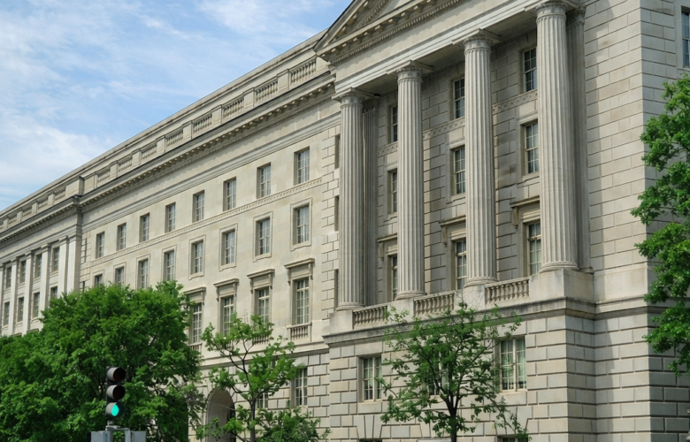 Exterior of the Robert F. Kennedy Department of Justice Building in Washington, D.C., headquarters of the U.S. Department of Justice.