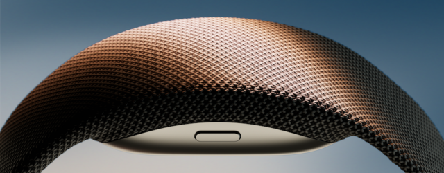 Close-up of the Meta Neural Band EMG wristband used for EMG smart home control research, showing the textured fabric strap and wrist-mounted sensor.