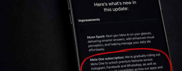Screenshot-style image of Ray-Ban Meta Version 126 release notes, with the Meta One subscription wording about expanded access to Conversation Focus circled in red.