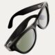 Black Ray-Ban Meta smart glasses shown at an angle, with built-in camera and tinted lenses.